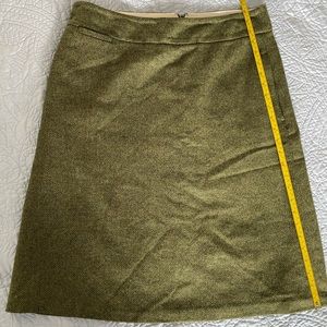Wool herringbone green skirt